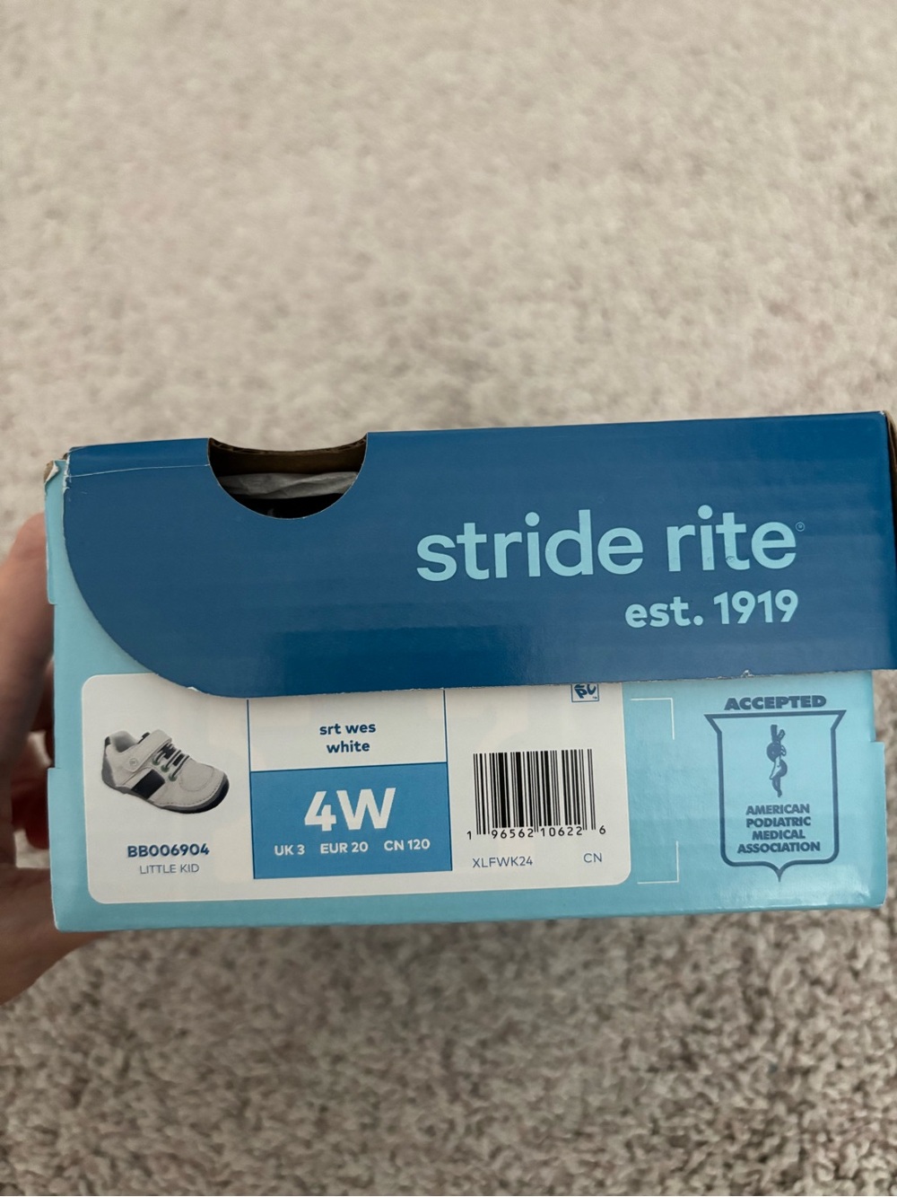 Stride Rite Little Kid Shoes White 4W - Picture 4 of 4
